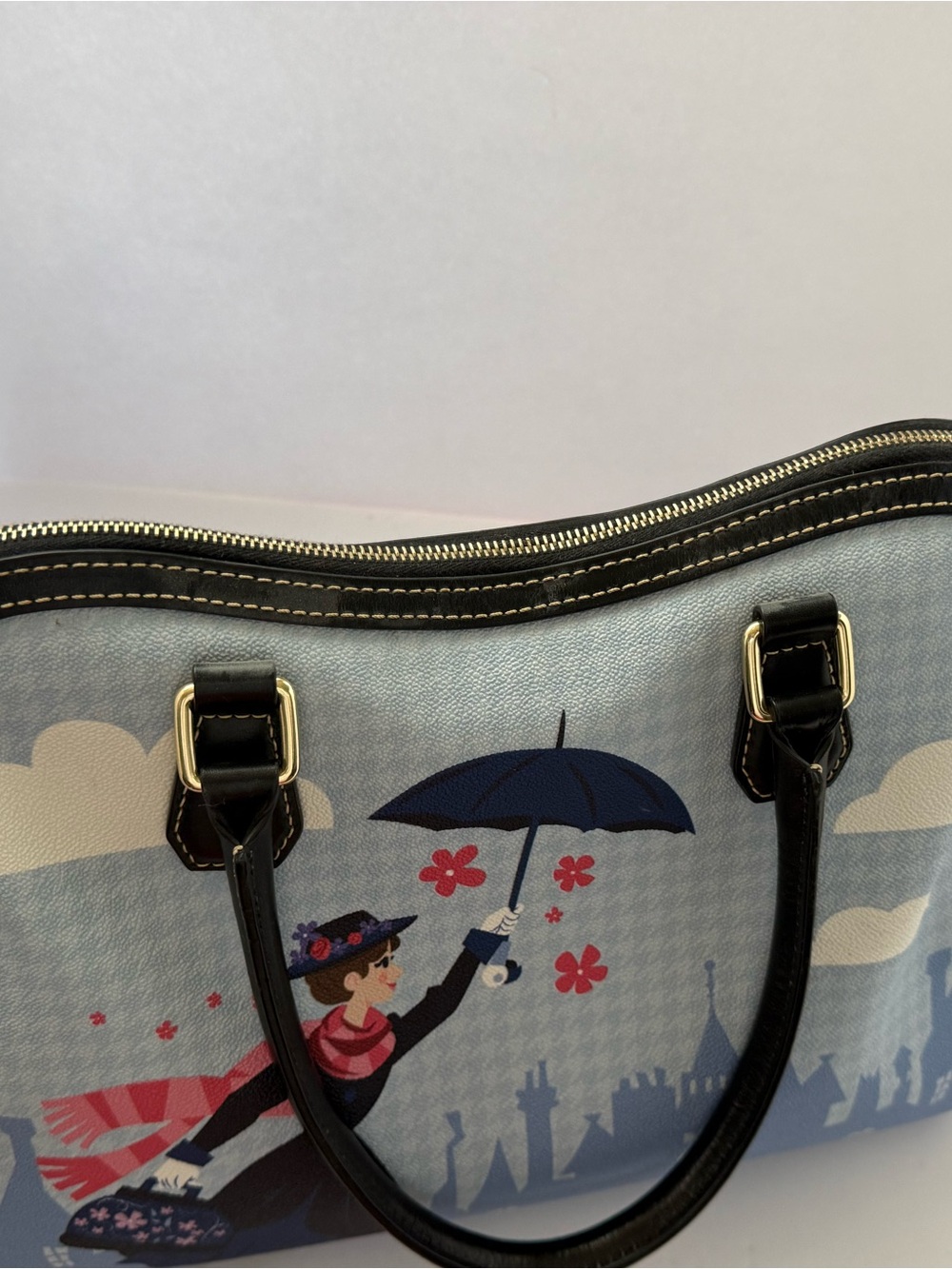 RETIRED Dooney & Bourke Disney Mary Poppins Bue Purple Dome Satchel Purse RARE - Picture 4 of 9